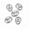 Tarnish Resistant 304 Stainless Steel Links connectors, Coffee Bean, Stainless Steel Color, 8.5x6.5x2mm, Hole: 2mm