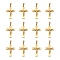 Golden 304 Stainless Steel Crucifix Cross Big Pendants for Easter, 49x33mm, Hole: 12mm