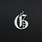 Non-Tarnish 304 Stainless Steel Pendants, with Jump Ring, Old English, Letter, Laser Cut, Stainless Steel Color, Letter.G, 15.5x13x1mm, Hole: 3mm