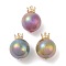 ABS Plastic Beads Pendants, with Alloy, Crown, Mixed Color, 35x25mm, Hole: 2mm