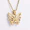 Elegant Stainless Steel Hollow Butterfly Pendant Necklaces for Women, Real 18K Gold Plated