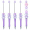 Plastic Ballpoint Pen, Stainless Steel Beadable Pen, For DIY Personalized Pen, Lilac, 143.5x20x20mm