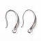 Tarnish Resistant 304 Stainless Steel Earring Hooks, with Horizontal Loops, Stainless Steel Color, 18x10x2.5mm, Hole: 2mm, 21 Gauge, Pin: 0.7mm