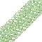 Electroplate Glass Beads Strands, AB Color Plated, Faceted, Rondelle, Pale Green, 4x3mm, Hole: 0.4mm, about 110~115pcs/strand, 39~40cm