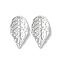 Alloy Pendants, Long-Lasting Plated, Leaf, Silver, 16x8.5x1.3mm, Hole: 1.3mm
