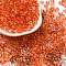 Baking Paint Transparent Colours Glass Round Beads, Round Hole, Orange Red, 5.5x3mm, Hole: 1.8mm, about 2500pcs/pound