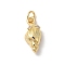 Rack Plating Brass Clear Cubic Zirconia Pendants, with Jump Ring, Long-Lasting Plated, Lead Free & Cadmium Free, Conch, Real 18K Gold Plated, 19x7x5mm, Hole: 3mm