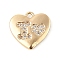 Brass Micro Pave Clear Cubic Zirconia Charms, Cadmium Free & Nickel Free & Lead Free, Heart, Real 18K Gold Plated, 10x10.5x2.5mm, Hole: 1mm