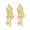 304 Stainless Steel Pendants, Fish, Ion Plating(IP), Real 18K Gold Plated, 35.5x12x3.5mm, Hole: 1.5~1.6mm