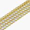 Brass Cubic Zirconia Chains, Cubic Zirconia Cup Chain, Lead Free & Nickel Free, Raw(Unplated), 1.5mm, about 9.35 Feet(2.85m)/bundle, 1440PCS/Bundle