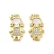Brass Micro Pave Clear Cubic Zirconia Princess Connector Charms, Cadmium Free & Lead Free, with Shell, Girl Links, Real 18K Gold Plated, 18.5x11x2mm, Hole: 1mm
