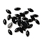 Synthetic Black Stone Cabochons, Horse Eye, 8x4x2.5~3mm
