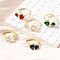 Brass Micro Pave Cubic Zirconia Cuff Rings for Women, Heart, Real 18K Gold Plated, Rack Plating, Long-Lasting Plated, Lead Free & Cadmium Free, Mixed Color, Inner Diameter: 18.6mm