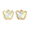 Rack Plating Alloy Glass Charms, Butterfly, Golden, Honeydew, 9x9.5x3.5mm, Hole: 1mm
