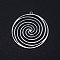 Non-Tarnish 201 Stainless Steel Filigree Charms, for DIY Jewelry Making, Flat Round with Vortex, Stainless Steel Color, 37x35x1mm, Hole: 1.6mm