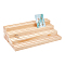 NBEADS 4-Tier Wood Jewelry Display Stand, Wooden Earring Organizer Holder with Grooves Jewelry Showcase Rack for Rings Earring Display Cards Photo Home Decorations
