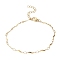Ion Plating(IP) 304 Stainless Steel Wave Bar Link Chain Bracelets, Golden, 7-1/4 inch(18.5cm)