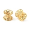 Brass Bead Caps, Flower, Double Side, Real 18K Gold Plated, 6.5x5.5mm, Hole: 1.4mm