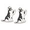 Rack Plating Alloy Enamel Pendants, Cadmium Free & Lead Free, Platinum, Dog Charm, Black, 27x22x1.5mm, Hole: 1.6mm