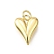 Brass Pendants, Heart Charms, with Jump Ring, Lead Free & Cadmium Free, Rack Plating, Long-Lasting Plated, Real 18K Gold Plated, 15x11.5x3mm, Hole: 3.6mm
