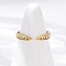 304 Stainless Steel Cuff Open Rings, with Rhinestone, Golden, 3.5mm, Inner Diameter: 17mm