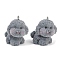 Flocky Resin Pendants, Dog, with Platinum Iron Loop, Gray, 30x21x30.5mm, Hole: 1.8mm