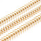 304 Stainless Steel Fishbone Link Chains, Unwelded, with Spool, Ion Plating(IP), Real 18K Gold Plated, 11.5x3mm, about 16.40 Feet(5m)/Roll