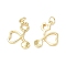 Eco-Friendly Rack Plating Brass Pendants, Long-Lasting Plated, with Jump Rings, Lead Free & Cadmium Free, Stethoscope Charm, Real 18K Gold Plated, 20x16.5x2.5mm, Hole: 3.4mm