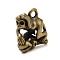 Brass Pendants, Cadmium Free & Nickel Free & Lead Free, Antique Golden, Monkey, 23x9.5x15mm, Hole: 2.9mm