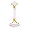 Cherry Quartz Glass Brass Face Massager, Facial Rollers, Golden, 142~150x54~58x19~22mm