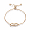 201 Stainless Steel Slider Bracelets, Box Chains, Infinity, Golden, 9-5/8 inch~9-7/8 inch(24.5~25cm), Links: 9x24x1.5mm