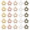 40Pcs 5 Styles Alloy Pendant Cabochon Settings, Open Back Settings, Sun, Mixed Color, 25.5~26x24~26x2~3mm, Hole: 1.5mm, 8pcs/style