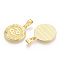 Brass Pendants, Cadmium Free & Nickel Free & Lead Free, Twelve Constellations, Flat Round, Real 18K Gold Plated, 24x20.5x2mm, Hole: 3.5x7mm
