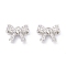 Rack Plating Brass Micro Pave Cubic Zirconia Charms, Long-Lasting Plated, Bowknot, Platinum, 10x13x5mm, Hole: 1.2mm