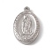 Non-Tarnish 304 Stainless Steel Pendants, Oval with Virgin Mary Charm, Stainless Steel Color, 23x15x4mm, Hole: 1.6mm