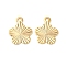 Brass Pendants, Real 18K Gold Plated, Flower, 13x10.5x0.5mm, Hole: 1.4mm