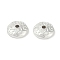 Brass Bead Caps, Cadmium Free & Nickel Free & Lead Free, Flower Pattern, 925 Sterling Silver Plated, 8x2.5mm, Hole: 1.4mm