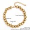 Simple Fashion Round 304 Stainless Steel Beaded Bracelets for Women, Golden, 7-1/8 inch(18cm), Round: 4mm