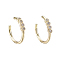 Brass Micro Pave Clear Cubic Zirconia Cuff Earrings, Golden, 14x12.5x2.2mm, Inner Diameter: 10mm