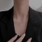 Teardrop Brass Pave Clear Cubic Zirconia Pendant Necklaces for Women, Platinum, 17.72 inch(45cm)