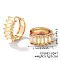Cute Square Candy Brass Cubic Zirconia Hoop Earrings, Fashionable Versatile Accessories, Golden, White, 7x17mm
