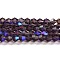 Transparent Electroplate Glass Beads Strands, AB Color Plated, Faceted, Bicone, Violet, 4x4mm, Hole: 0.8mm, about 80~85pcs/strand, 30~32cm