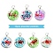 10Pcs Transparent Glass Pendants, Half Round, with Dried Flower inside, Mixed Color, 28.5x20x15.5mm, Hole: 4mm