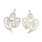 Brass Flower Pendants, Matte Platinum, 39x25x2mm, Hole: 1mm