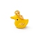 Alloy Enamel Pendants, with Jump Ring, Golden, Duck, 13.5x12.5x7.5mm, Hole: 5.5mm