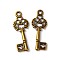 Alloy Pendants, Cadmium Free & Nickel Free & Lead Free, Key, Antique Bronze, 28x12x2mm, Hole: 1mm