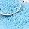 Transparent Colours Glass Seed Beads, Mushroom, Light Sky Blue, 5.5x4.5mm, Hole: 1mm, 4150pcs/pound