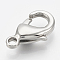 Tarnish Resistant 304 Stainless Steel Lobster Claw Clasps, teardrop, Stainless Steel Color, 9x6x3mm, Hole: 1mm