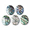 Natural Abalone Shell/Paua Shell Cabochons, with Freshwater Shell, Oval, 50x40x7~9mm