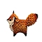 Resin Fox Figurines, for Home Desktop Decoration, Sandy Brown, 35x70x35mm